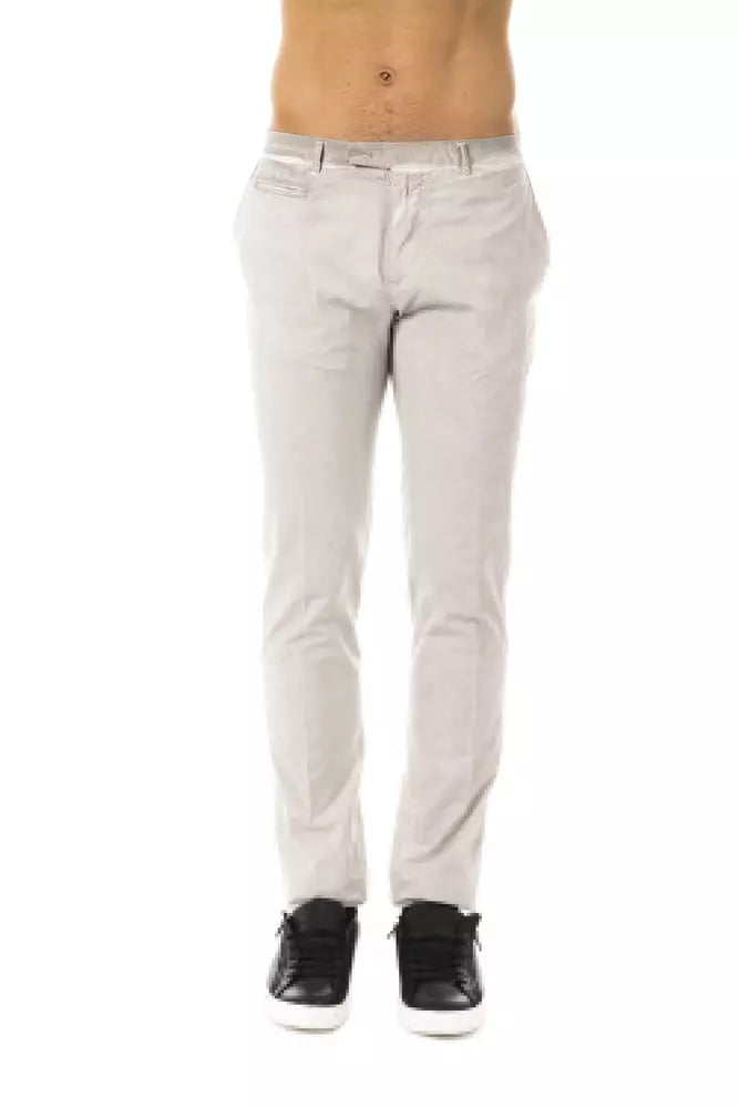 Uominitaliani Graue Baumwollhose für Herren im Casual Fit